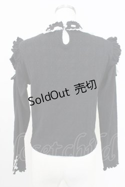 画像2: NOEMIE / ハイネックリボンパールニットトップス  黒Ｘシルバー T-25-11-14-015-LO-TO-SA-ZI