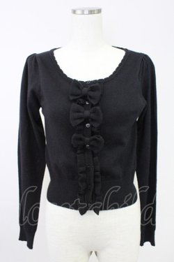 画像1: Ank Rouge / トリプルリボンカーディガン M ブラック T-25-11-14-016-CA-TO-SA-ZT