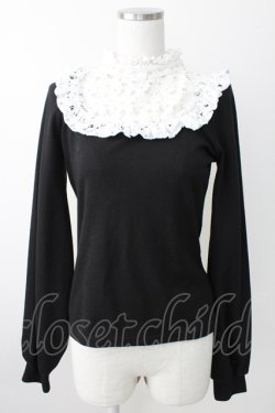 画像1: MA*RS / レースヨーク襟トップス M ブラックＸホワイト T-25-11-14-018-EL-TO-SA-ZT