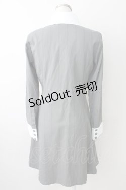 画像2: MIHO MATSUDA / ネクタイ付きワンピース  グレーＸ白 T-25-11-14-019-GO-OP-SA-ZI