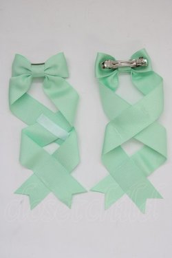 画像1: LOTUS ribbon / ツインリボンバレッタ   T-25-11-14-004-EL-AC-SA-ZT