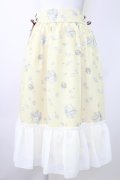 axes femme / ティータイム柄スカート  イエロー T-25-11-14-023-AX-SK-SZ-ZT