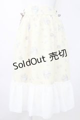 axes femme / ティータイム柄スカート  イエロー T-25-11-14-023-AX-SK-SZ-ZI