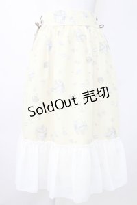 axes femme / ティータイム柄スカート  イエロー T-25-11-14-023-AX-SK-SZ-ZI