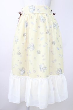 画像1: axes femme / ティータイム柄スカート  イエロー T-25-11-14-023-AX-SK-SZ-ZT