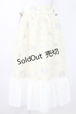 画像1: axes femme / ティータイム柄スカート  イエロー T-25-11-14-023-AX-SK-SZ-ZI