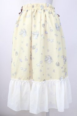 画像2: axes femme / ティータイム柄スカート  イエロー T-25-11-14-023-AX-SK-SZ-ZT