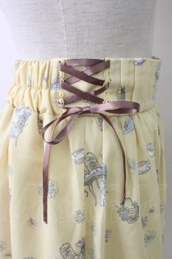 画像3: axes femme / ティータイム柄スカート  イエロー T-25-11-14-023-AX-SK-SZ-ZT