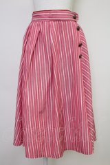 axes femme / 連ボタンミディスカート  赤 T-25-11-14-028-AX-SK-SZ-ZI