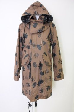 画像1: MINT NeKO / ネコ柄コート  ブラウン T-25-11-14-033-HN-CO-SA-ZT