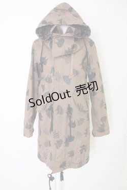 画像1: MINT NeKO / ネコ柄コート  ブラウン T-25-11-14-033-HN-CO-SA-ZI