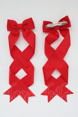 画像1: LOTUS ribbon / ツインリボンバレッタ   T-25-11-14-009-EL-AC-SA-ZT