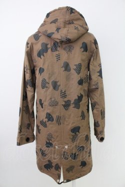 画像2: MINT NeKO / ネコ柄コート  ブラウン T-25-11-14-033-HN-CO-SA-ZT