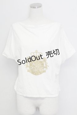 画像1: ALICE and the PIRATES / ロゴプリント半袖カットソー  アイボリーＸゴールド T-25-11-15-001-PA-TO-SA-ZT