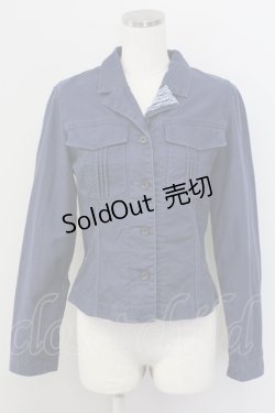 画像1: PINK HOUSE / ギンガムチェックフリルジャケット  ネイビー T-25-11-15-020-LO-JA-SA-ZI