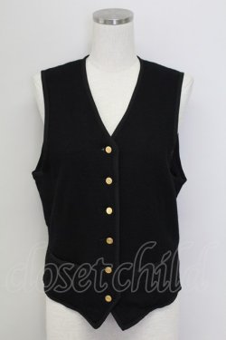 画像1: PINK HOUSE / マリン風ボタンベスト  黒 T-25-11-15-021-LO-TO-SA-ZT