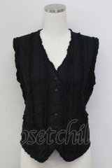 INGEBORG / ピコフリルピンタックベスト  黒 T-25-11-15-023-LO-BL-SA-ZI