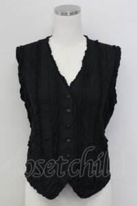 INGEBORG / ピコフリルピンタックベスト  黒 T-25-11-15-023-LO-BL-SA-ZI
