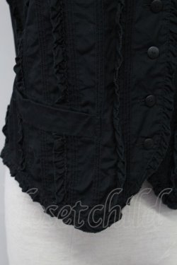 画像4: INGEBORG / ピコフリルピンタックベスト  黒 T-25-11-15-023-LO-BL-SA-ZT