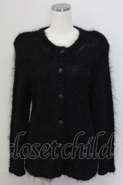 画像1: PINK HOUSE / フロントボタンニットカーディガン  黒 T-25-11-15-024-LO-TO-SA-ZT