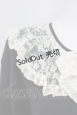 画像3: PINK HOUSE / レース襟リボンニットカーディガン  黒Ｘアイボリー T-25-11-15-025-LO-TO-SA-ZT