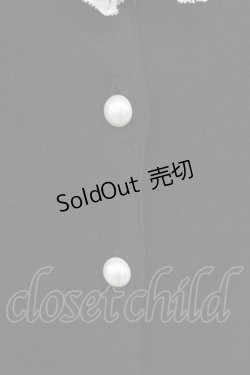 画像4: PINK HOUSE / レース襟リボンニットカーディガン  黒Ｘアイボリー T-25-11-15-025-LO-TO-SA-ZT