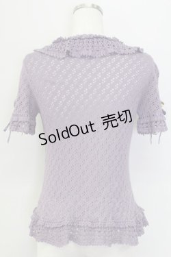 画像2: PINK HOUSE / ブルーベリーモチーフ半袖ニットカーディガン  パープル T-25-11-15-026-LO-TO-SA-ZT