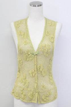 画像1: PINK HOUSE / フロントフリルニットカーディガン  グリーン T-25-11-15-028-LO-TO-SA-ZT