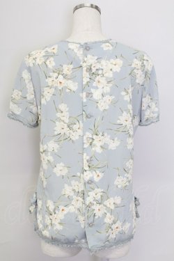 画像2: INGEBORG / 白花総柄ブラウス  サックスＸ白 T-25-11-15-030-LO-BL-SA-ZT