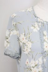 画像3: INGEBORG / 白花総柄ブラウス  サックスＸ白 T-25-11-15-030-LO-BL-SA-ZT196 (3)