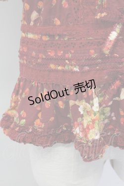 画像4: PINK HOUSE / いちごバスケット柄半袖ブラウス  ボルドー T-25-11-15-032-LO-BL-SA-ZT