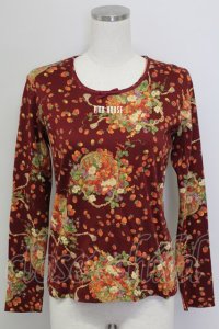 PINK HOUSE / いちごバスケット柄カットソー  ボルドー T-25-11-15-033-LO-TO-SA-ZI