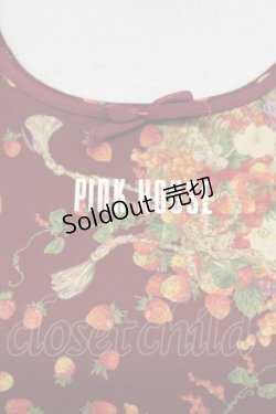 画像4: PINK HOUSE / いちごバスケット柄カットソー  ボルドー T-25-11-15-033-LO-TO-SA-ZI