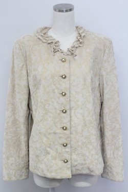 画像1: INGEBORG / 型押し風小花総柄ジャケット  ベージュ T-25-11-15-034-LO-JA-SA-ZT