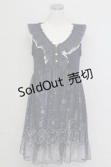 axes femme / チュール重ね結晶柄チュニ  ネイビー T-25-11-15-036-AX-OP-SA-ZI