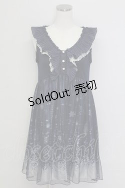 画像1: axes femme / チュール重ね結晶柄チュニ  ネイビー T-25-11-15-036-AX-OP-SA-ZI