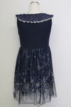 画像2: axes femme / チュール重ね結晶柄チュニ  ネイビー T-25-11-15-036-AX-OP-SA-ZT