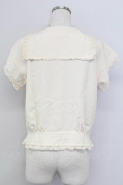 画像2: PINK HOUSE / セーラー襟リボン半袖ブラウス  アイボリー T-25-11-15-004-LO-BL-SA-ZT