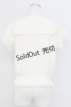 画像2: PINK HOUSE / セーラー襟リボン半袖ブラウス  アイボリー T-25-11-15-004-LO-BL-SA-ZI