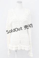 PINK HOUSE / 鈴蘭モチーフ付きカーディガン  アイボリー T-25-11-15-005-LO-TO-SA-ZI