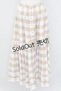 PINK HOUSE / ギンガムチェックスカート  ブラウンＸ白 T-25-11-15-043-LO-SK-SA-ZI