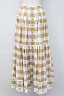 画像2: PINK HOUSE / ギンガムチェックスカート  ブラウンＸ白 T-25-11-15-043-LO-SK-SA-ZT