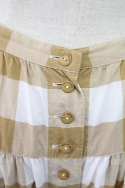 画像3: PINK HOUSE / ギンガムチェックスカート  ブラウンＸ白 T-25-11-15-043-LO-SK-SA-ZT