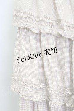 画像4: PINK HOUSE / ギンガムチェック3段フリルスカート  ブラウンＸ白 T-25-11-15-044-LO-SK-SA-ZT