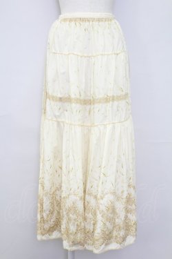 画像1: PINK HOUSE / 鈴蘭柄スカート  ベージュ T-25-11-15-045-LO-SK-SA-ZT