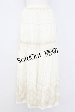 画像1: PINK HOUSE / 鈴蘭柄スカート  ベージュ T-25-11-15-045-LO-SK-SA-ZI