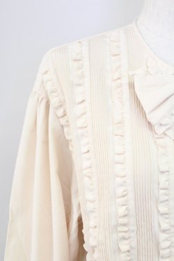 画像3: INGEBORG / ピンタックピコフリル長袖ブラウス  アイボリー T-25-11-15-006-LO-BL-SA-ZT