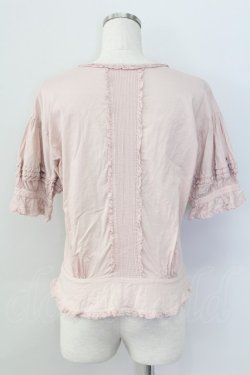 画像2: PINK HOUSE / リボン&ピンタック半袖ブラウス  ピンク T-25-11-15-007-LO-BL-SA-ZT