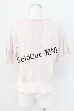 画像2: PINK HOUSE / リボン&ピンタック半袖ブラウス  ピンク T-25-11-15-007-LO-BL-SA-ZT240
