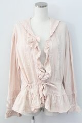 PINK HOUSE / セーラー襟ピンタックフリルオーバーブラウス  ピンク T-25-11-15-008-LO-BL-SA-ZI